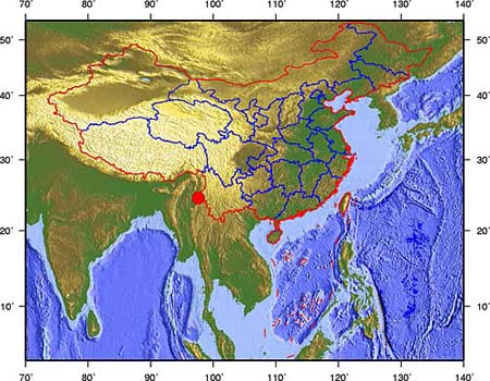 云南盈江中缅边境地区发生5级地震(图)