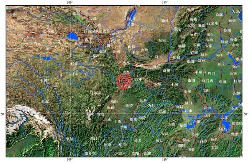 甘肃武都与陕西宁强交界5.5级地震 图片来源：中国地震信息网