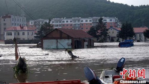 图：吉林省永吉县遭遇特大洪灾县城被淹