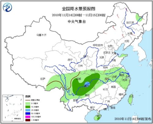 全国降水量预报图