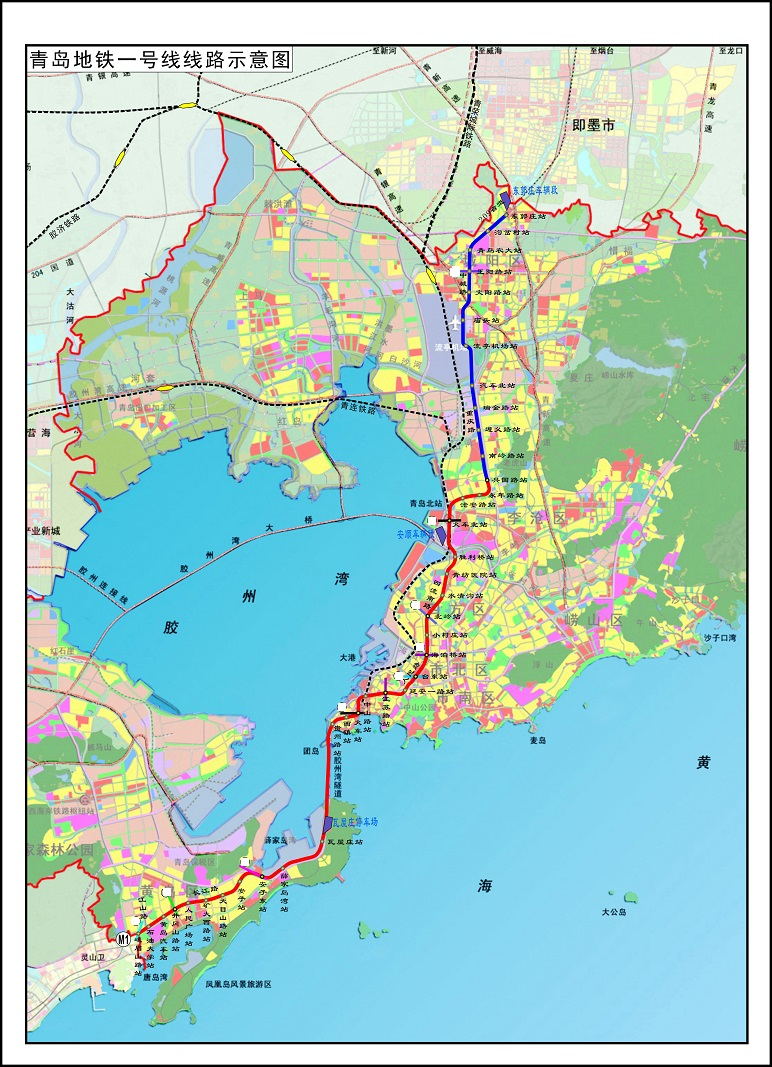 地鐵1號線是青島市城市軌道交通線網